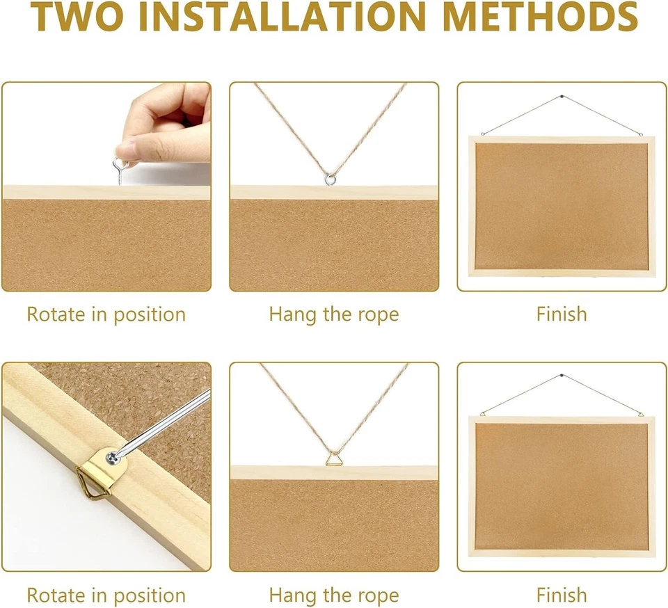 GDMINLO Cork Board Bulletin Board, 15.7"X 12" pin Boards for Walls, Oak Wood - Image 4 of 4