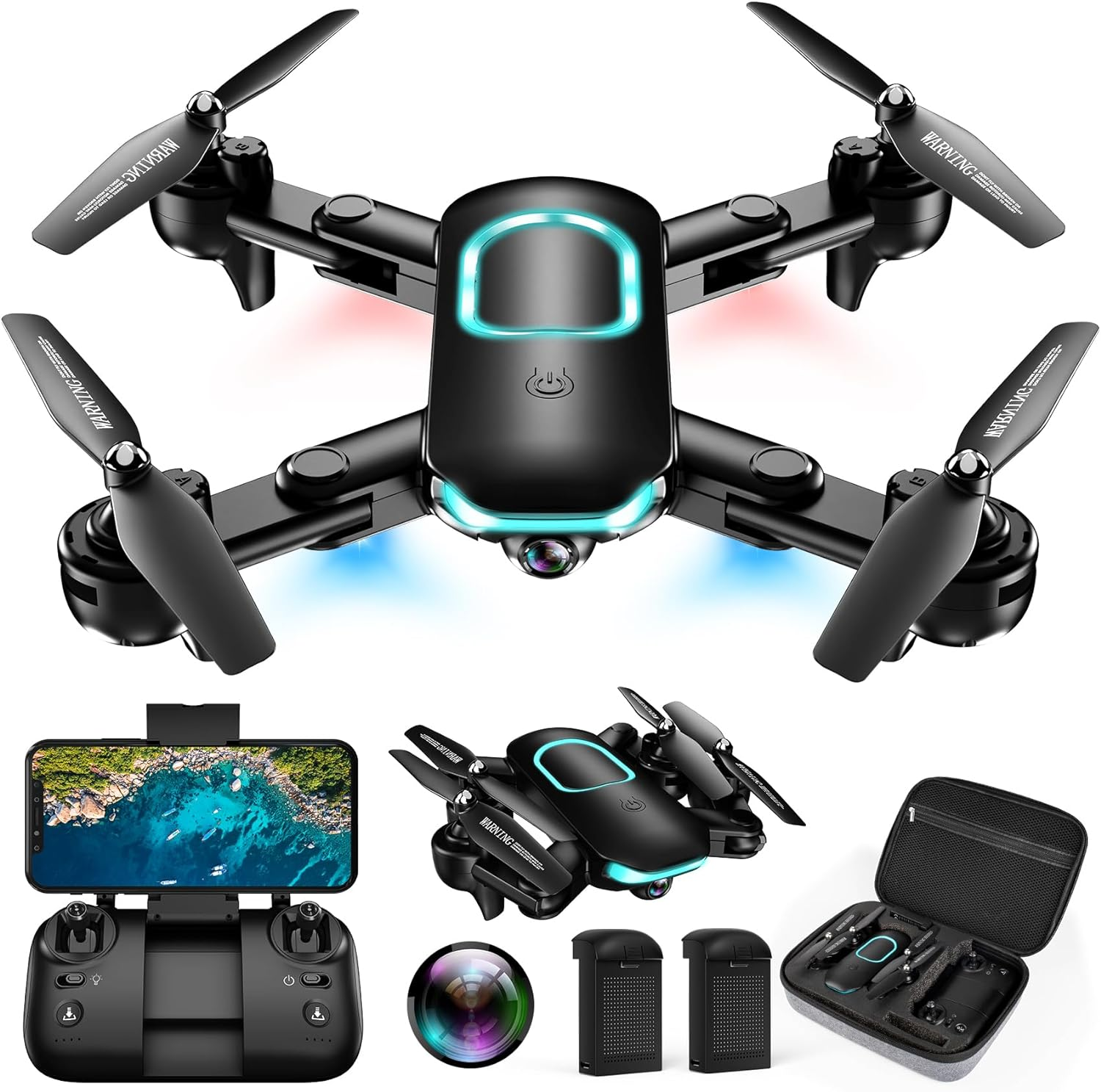 Foldable 1080P FPV Drone with Camera for Kids and Adults - Upgraded Features-image