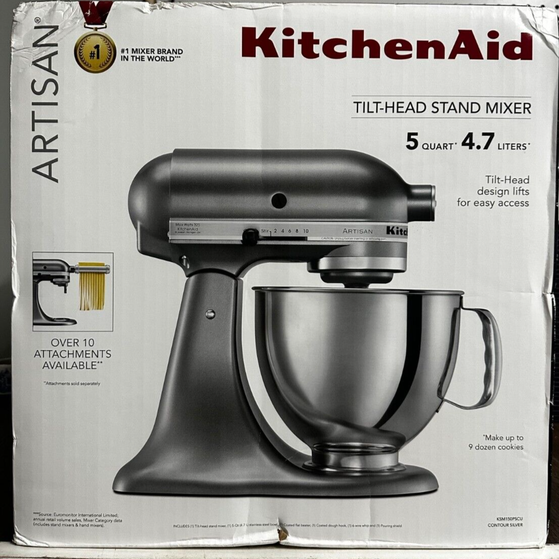 KitchenAid KSM150PSCU 5 Quart Artisan TiltHead Stand Mixer Contour