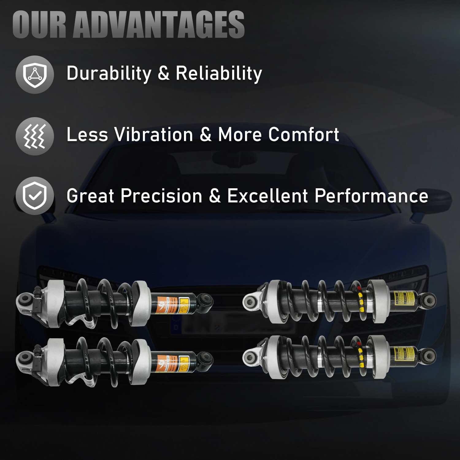 4X Front Rear Left Right Shock Struts For 2007-2015 Audi R8 V8 V10 Magnetic Ride
