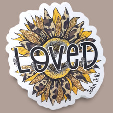 Loved, Sunflowers 3" Vinyl Sticker
