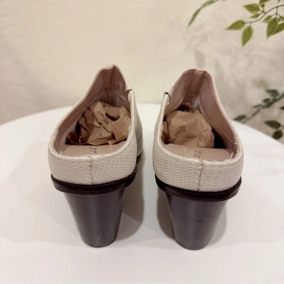 Mula texturizada Kaanas Atria con punta cuadrada marfil nueva sin etiquetas talla 6 Foto 3 de 4