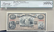 1935 The Bank of Nova Scotia $10 Note, Halifax LCG 35PPQ Very Fine