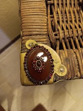 925 Victorian Silver Carnelian and Garrett Pendant Handmade Jewelry