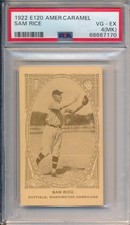 1922 E120 AMERICAN CARAMEL - SAM RICE - PSA 4(MK) VG-EX (SVSC)