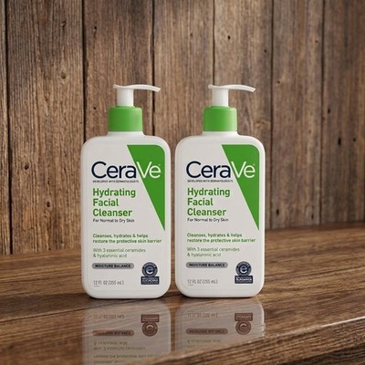 (Pack of 2) CeraVe Hydrating Facial Cleanser For Normal To Dry Skin 12 Fl. Oz.