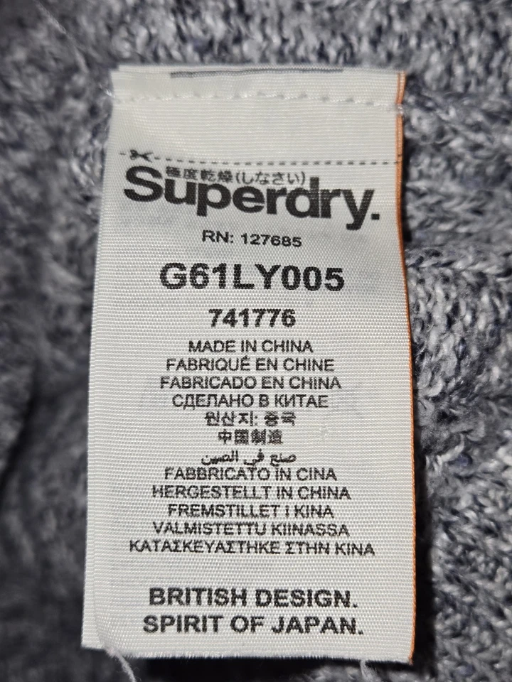 Vintage Super Dry Black Label Sweater Size Large, Shoulder Buttons, Slim Fit - Image 4 of 4