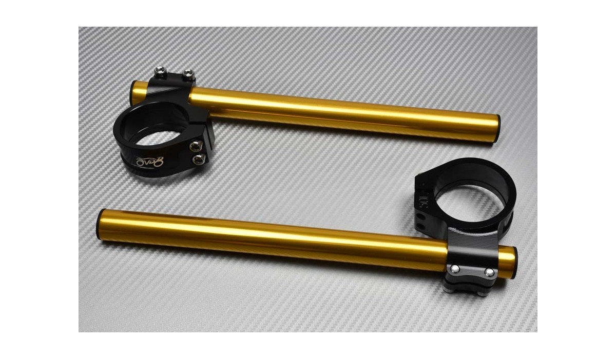Demi guidons racing 38 mm en aluminium CNC or pour Yamaha FZR
