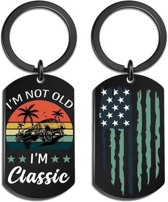 Best Dad Ever Keychain Classic Car Gifts for Men Funny Keychains for Men Him Im