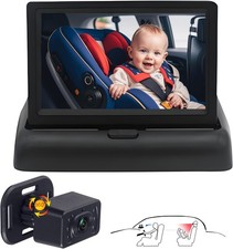 Baby Car Camera for Backseat-HD 720P 4.3 inch Monitor with Night Vision, 360 ...
