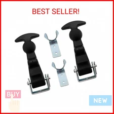 QWORK 2Packs 4.7 inch T-Handle Draw Latches with Brackets, Rubber Flexible Hood 