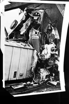 Möglich Lok Zug Wrack Eisenbahn Unfall Foto Negativ 10x7