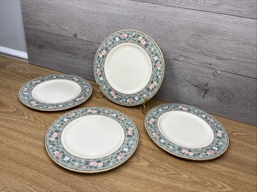 Lenox SPRING VISTA~9 3/8" Accent Luncheon Plate 24k Gold Trim~set Of 4 - Picture 3 of 9
