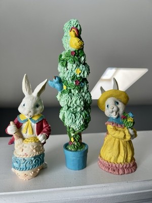 Vintage Easter Jubilee Bunny Rabbit Tree Decor Spring Colorful Marked