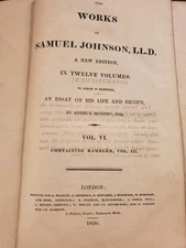 The Works of Samuel Johnson Volume 6 1820 London