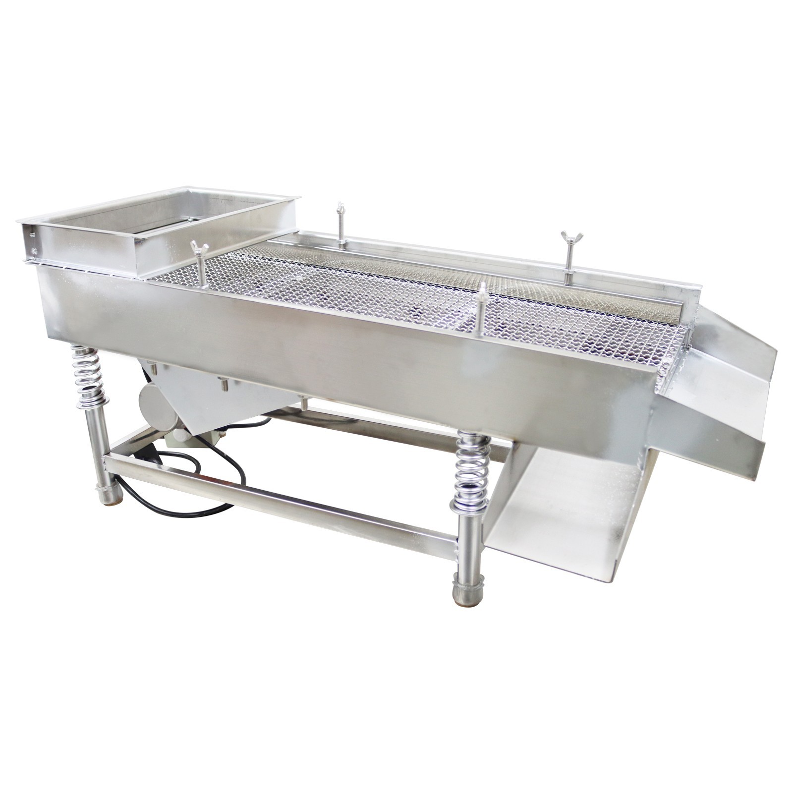 110V Stainless Steel Linear Vibrating Screen Single Layer 11mm Square Hole