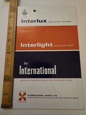 Vintage International Paints Colour Chart Retro 1960s Interlux Enamel Emulsion