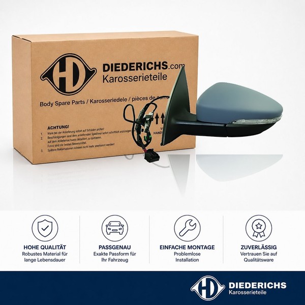 Aussenspiegel Rechts Diederichs 2225324 FÜR VW Seitenspiegel RÜCkspiegel Aussen-image