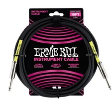 Ernie Ball Ultraflex Guitar Instrument Cable 10' Straight/Straight Black 6048