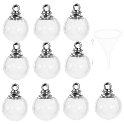 10 Pcs Small Charms for Jewelry Making Mini Glass Perfume Vial Pendant