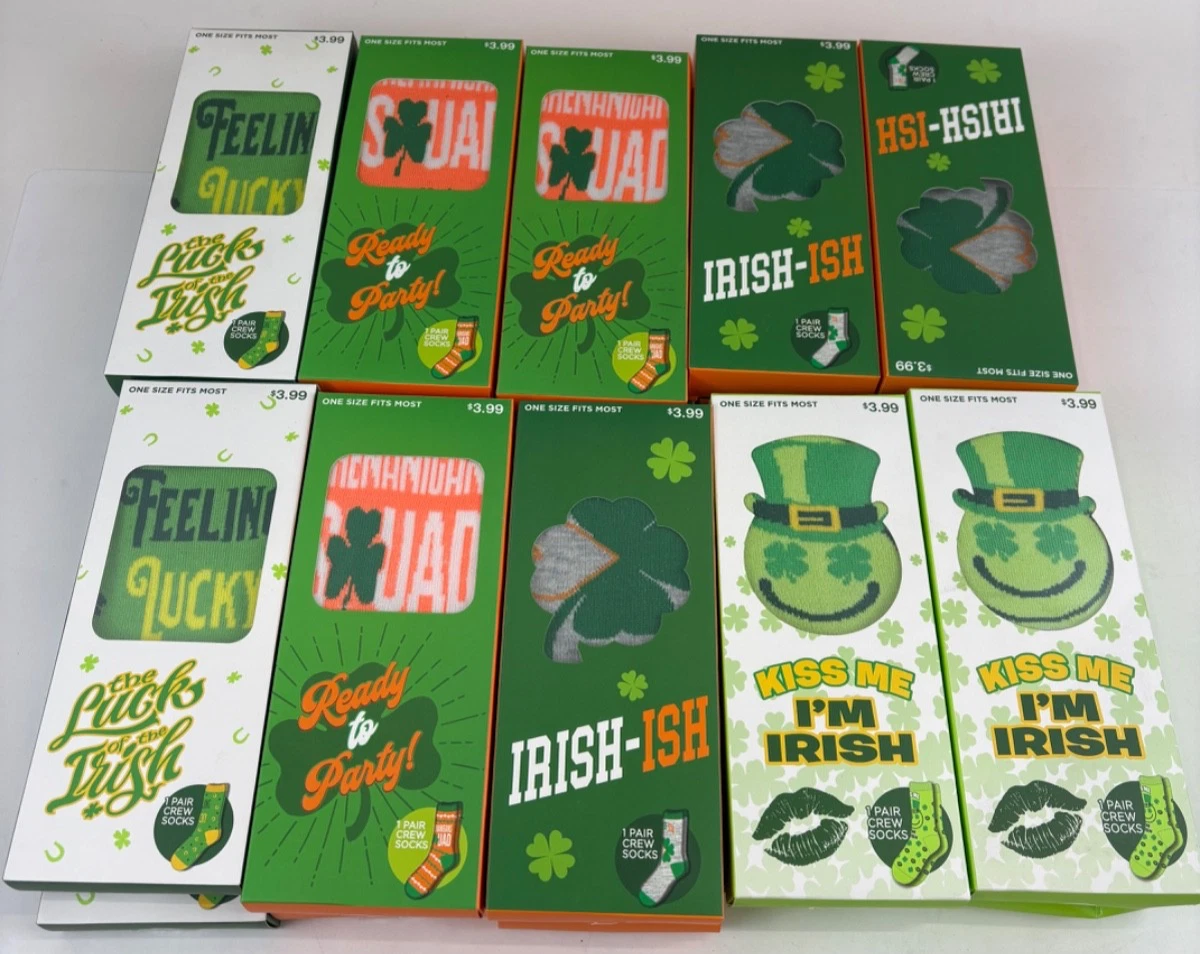 20 pack Variety St Patricks Day Crew Socks Set One Size