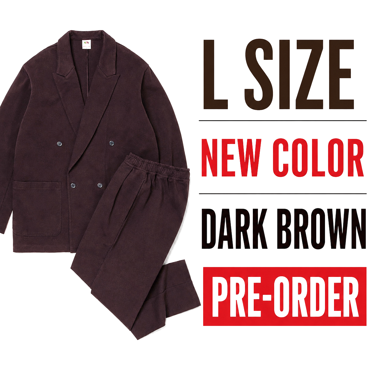 Fruit of the Loom x Keiji Kaneko Athletic Formal Double Suit Brown L Presale