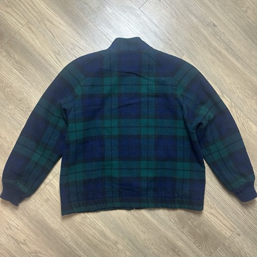 Vintage Pendleton Black Watch Tartan Plaid Wool Full Zip Bomber Jacket M USA - Bild 9 von 9