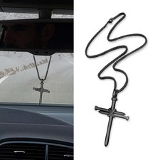 Nail Cross For Car Rearview Mirror Hanging Accessories Pendant Cross Necklac...