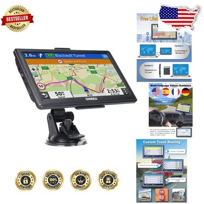 7 Inch Truck GPS Navigator Latest 2026 Maps Custom Routing Free Lifetime