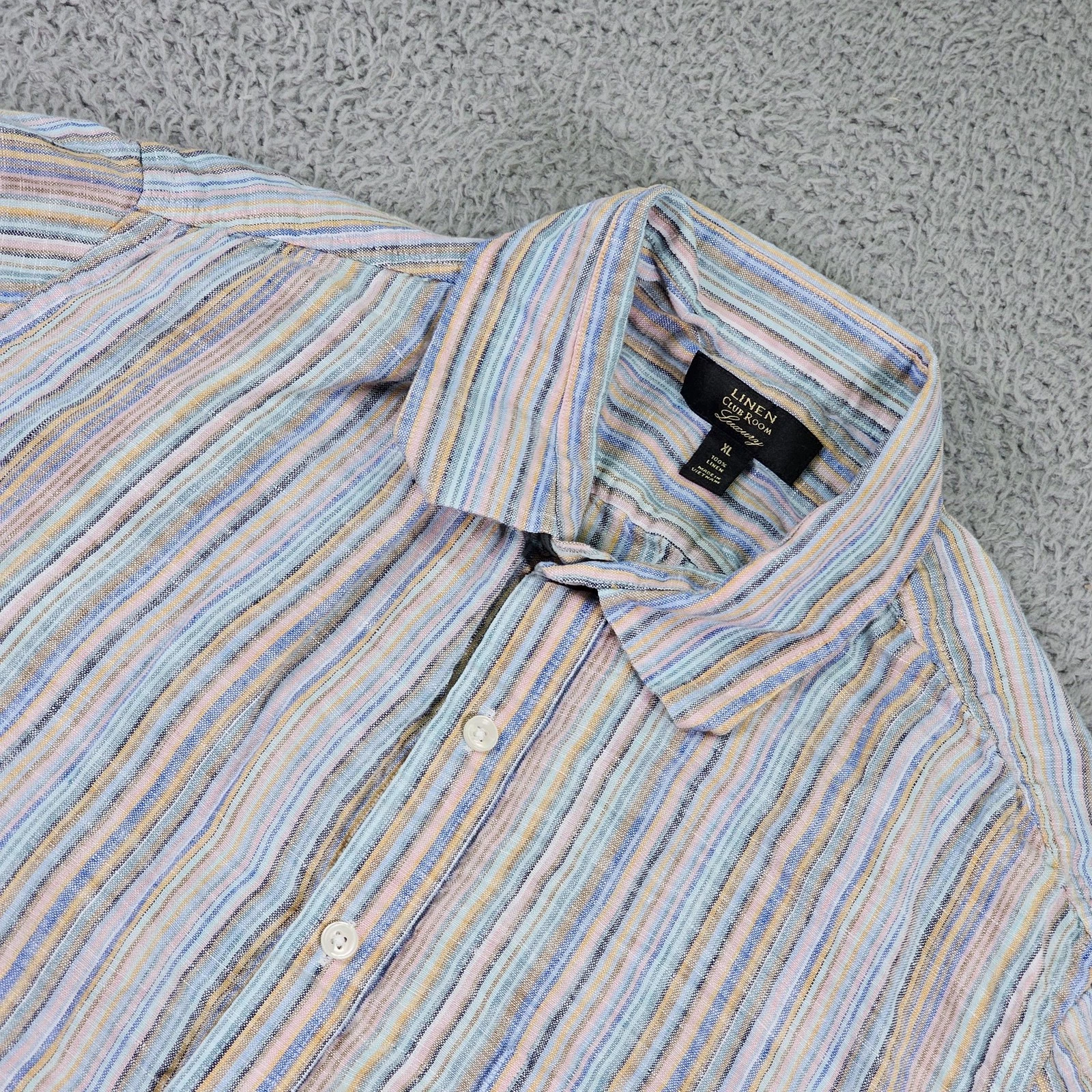 Club Room Linen Shirt Mens XL Multicolor Stripe Short Sleeve Button Up Casual
Opens in a new window