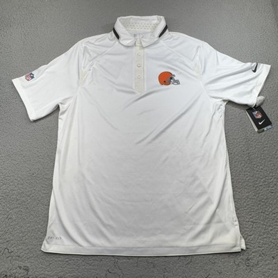 Cleveland Browns Shirt Mens 2XL White NFL Football Nike Dri Fit Onfield Apparel