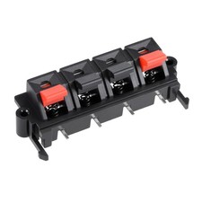 4 Way Jack Socket Spring Push Release Connector Speaker Terminal Strip Block