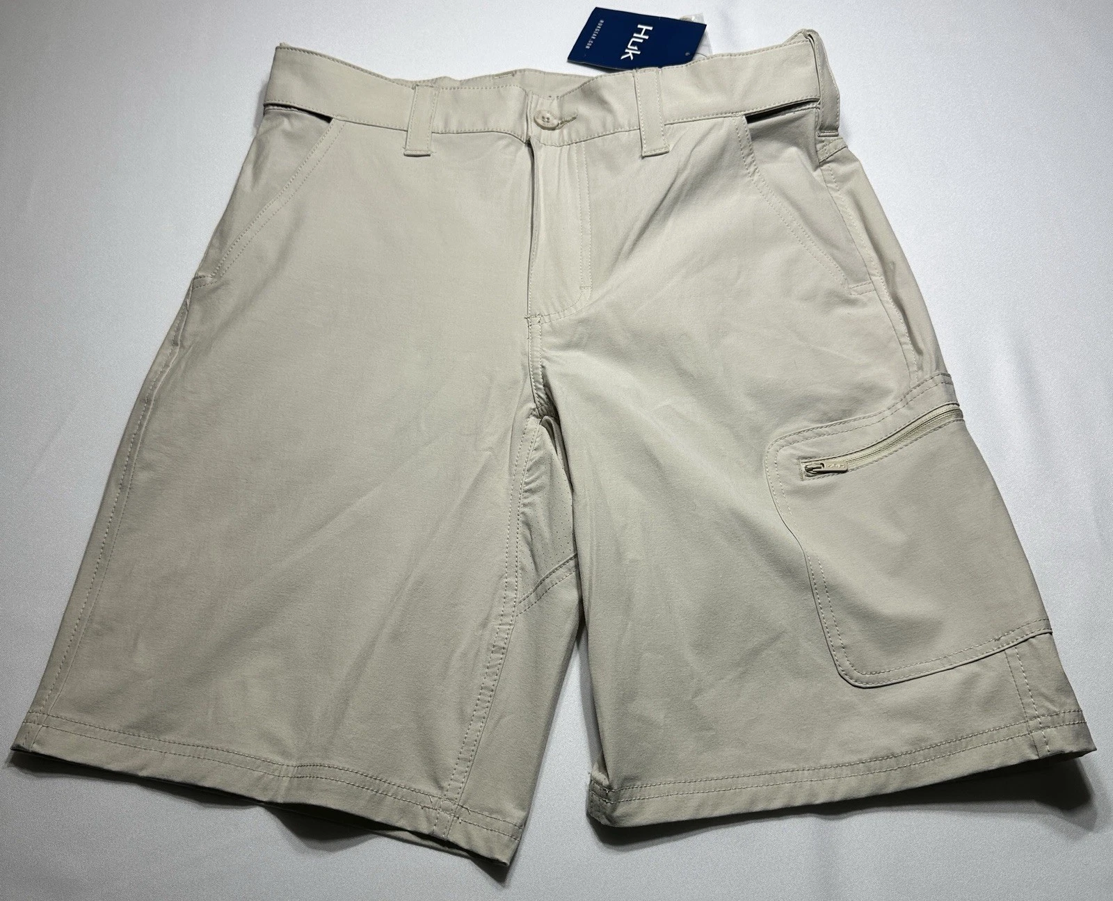 HUK 5 pocket 1/2 Cargo Shorts Mens Size Small Elastic Next Level Fishing NWT New