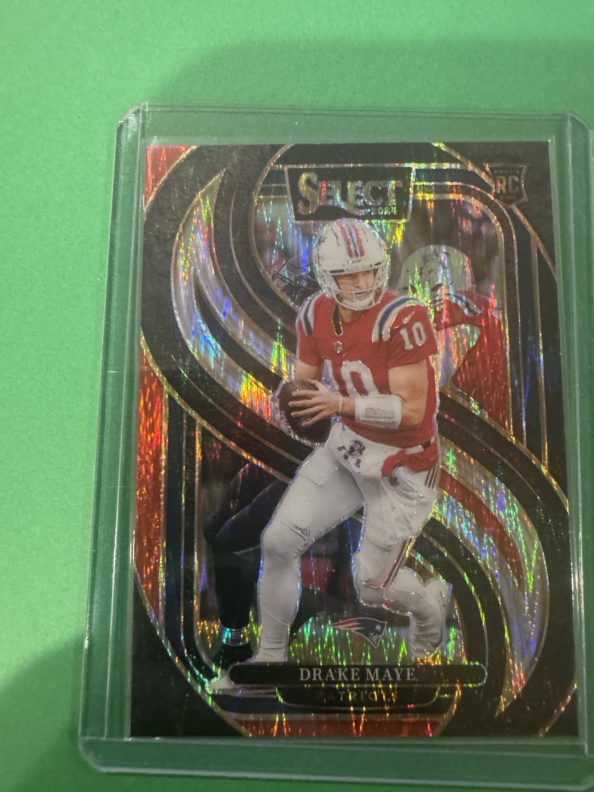 2024 Panini Select - Premier Level Drake Maye #113 Black & Red Shock Prizm (RC)