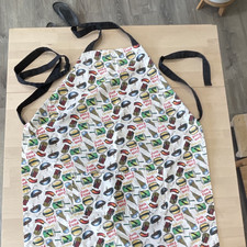 White Cotton Bib Apron Novelty Junk Food Prin...