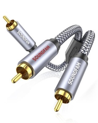 Rca Splitter 3ft/1m Rca Y Splitter 1 Male To 2 Male Subwoofer Digital Stereo Aud