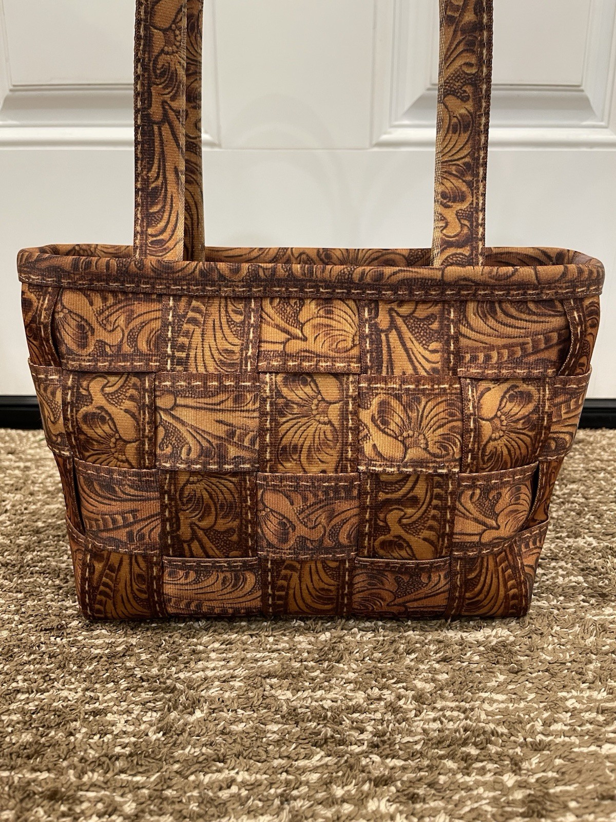 Harveys Seatbelt Bag With Owl Print Harveys Brown Shoulder Bag