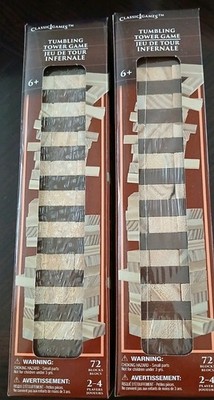 2 - Mini Tumbling Tower Game 72pc Wooden Stacking Blocks.  New  Great For Crafts