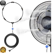 Outdoor Misting Fan Kit 16.4ft Mist Hose Fan Mister Water Sprayer for Cooling
