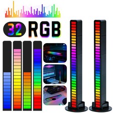 2x Music Sound Light Voice Activated Rhythm RGB LED Strip Tube Ambient Bar Lamp