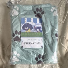 NewOEM Waterproof Sherpa Fleece Dog Blanket Paw Print Durable X004EBZ5LV