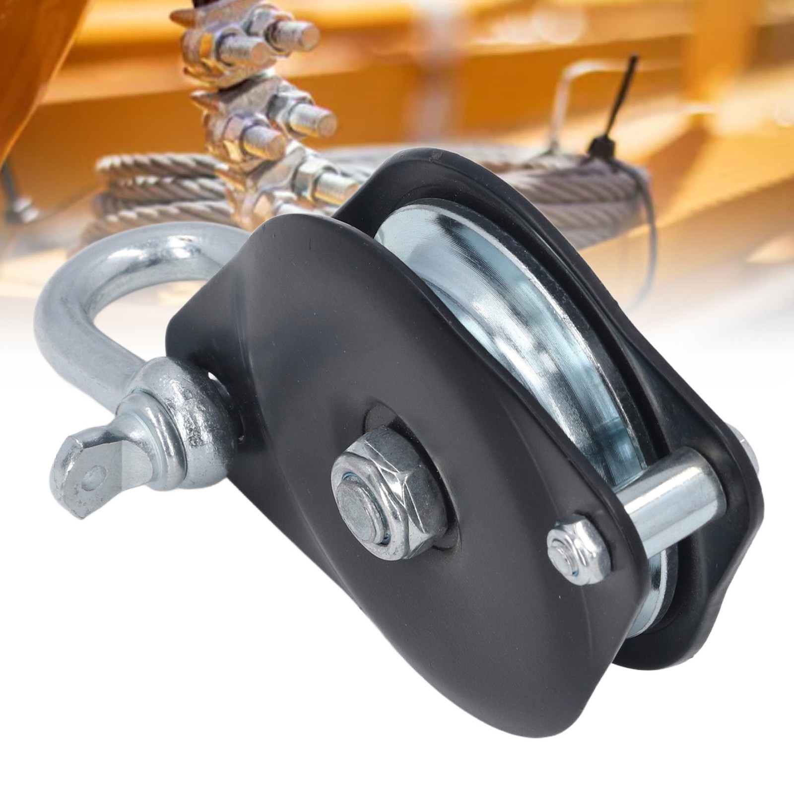 Single Pulley Roller Heavy Duty 0.5T Load Lifting Crane Snatch Block Bearing