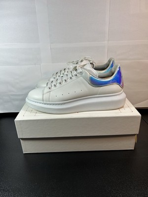 Alexander McQueen Oversized Lace-Up Sneakers | White & Shock Pink | Size 45/12