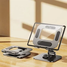 Foldable Aluminum Tablet Desk Stand 360° Desktop Mount for iPad & Tablet Holder