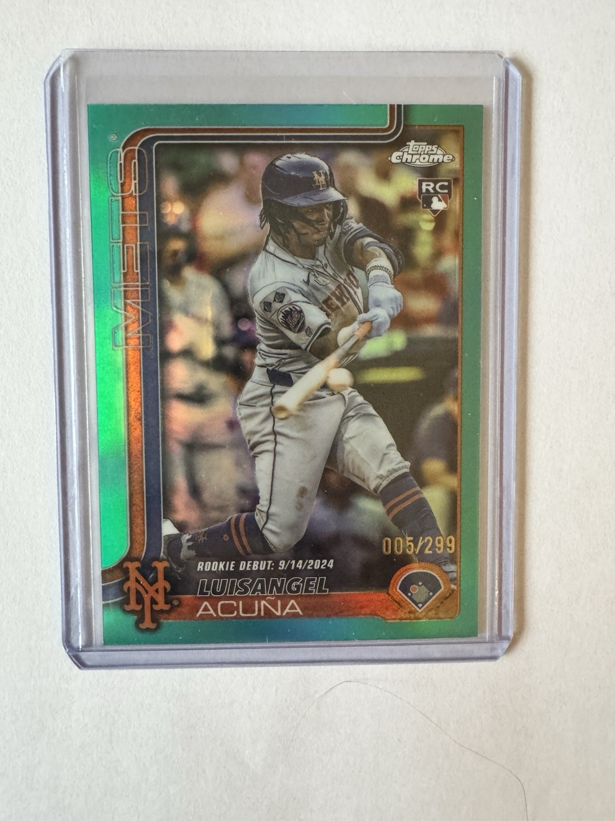 2025 Topps Chrome Update RC- Rookie Debut Luisangel Acuna #USC53 Teal /299
