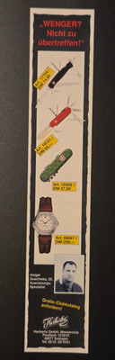15. Herbertz GmbH / Wenger Schweizer Taschenmesser Werbeanzeige Reklame 1996
