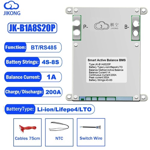 JK Smart BMS 4S-8S 100A-300A Li-Ion LiFePo4 Active Balancer BMS BT/RS485 Posten - Bild 19 von 30