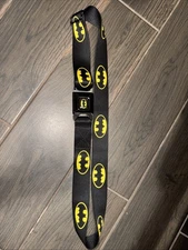 Batman DC Comics Black Yellow Licensed Seatbelt Seat Belt Style Men Buckle Down