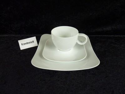 Rosenthal '' FREE SPIRIT WEISS '' Kaffeegedeck / 3 tlg.