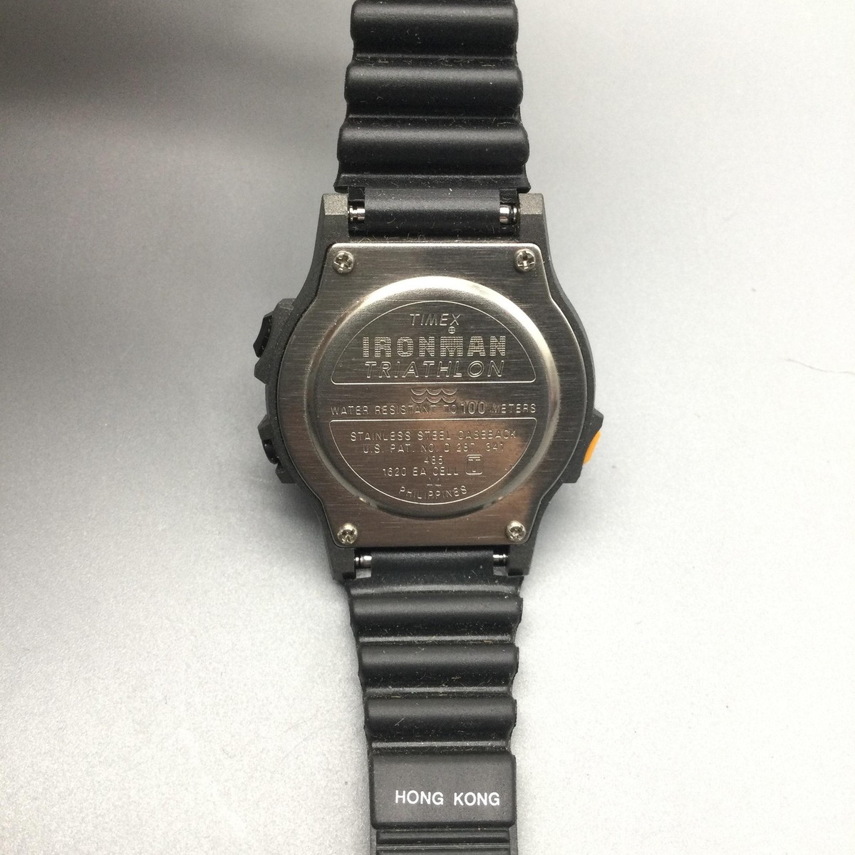 Vintage Timex Ironman Triathlon Mens Watch 28mm Gray Digital Black